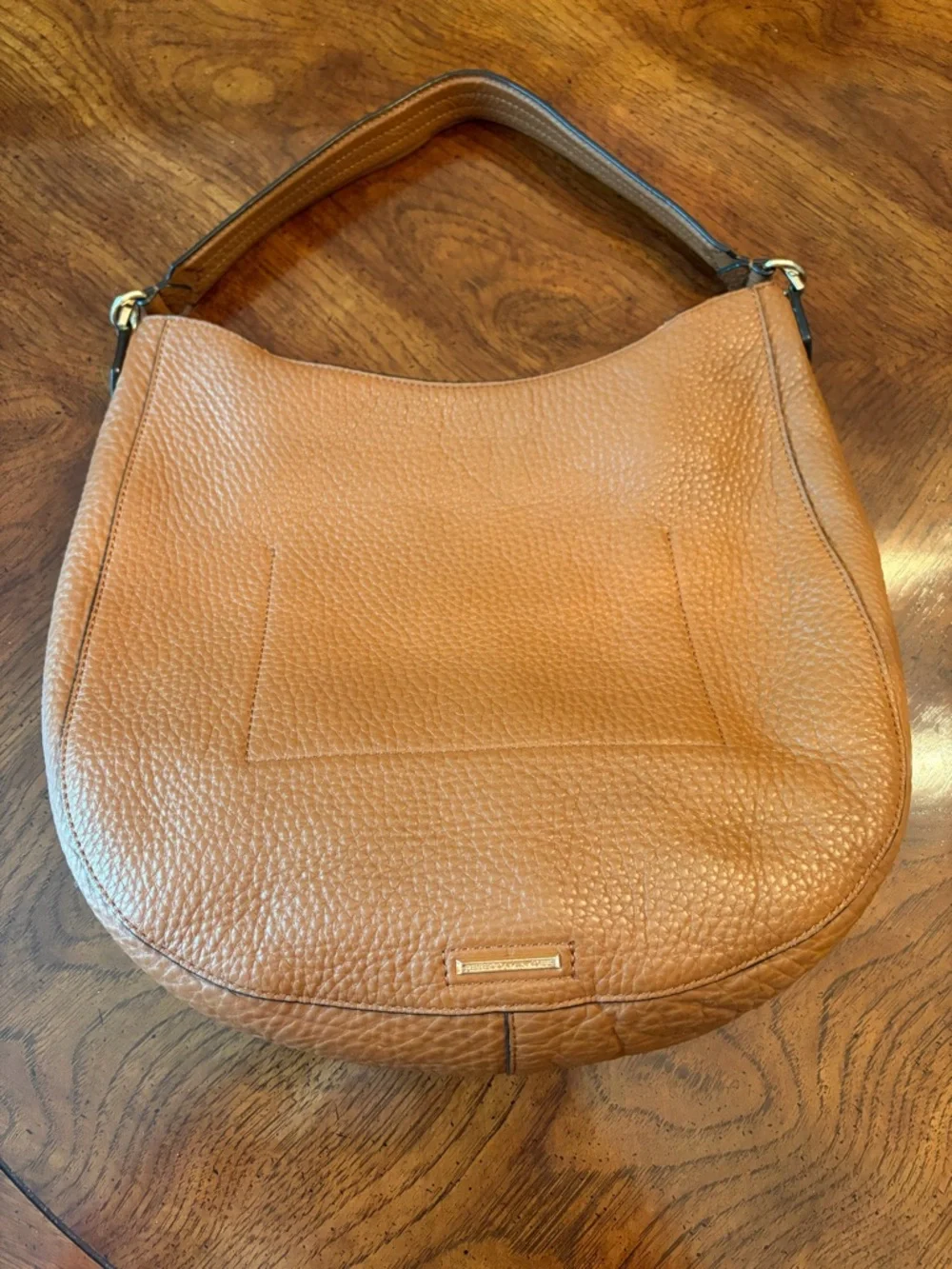 Rebecca Minkoff Pebbled Leather Shoulder - Whipstitch Brown Hobo - Picture 5 of 14